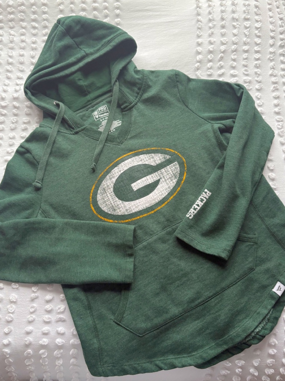 Fanatics Green Hooded Packers Logo Sweatshirt • Size S